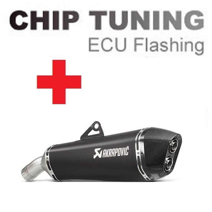 BMW F800GT / F800R 2009-2023 高性能 ECU フラッシュチューニング + Akrapovic S-B8SO7-HZAABL ( ステージ3)