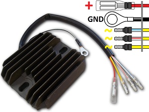 CARR101 - Suzuki GS MOSFET 電圧レギュレータ/整流器- (32800-45210, 32500-49010, RS21)