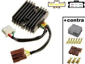 CARR971 - Aprilia RSV1000 Mille Tuono Caponord Futura SL1000 Falco アプリリア MOSFET 電圧レギュレータ整流器 + コントラコネクタ