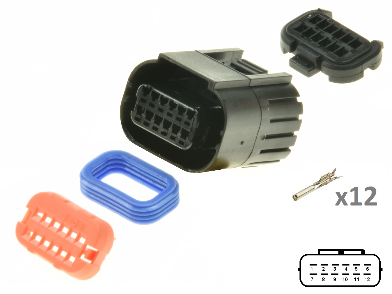 Kawasaki Suzuki Yamaha 12 way ECU CDI ECM motorcyle connector set - 画像をクリックして閉じる