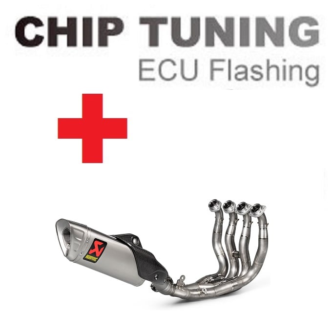 Yamaha R1 2015-今日 高性能 ECU フラッシュチューニング + Akrapovic S-Y10E6-APLT ステージ3)