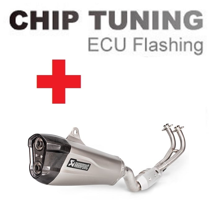 Yamaha T-Max 2017-2019 高性能 ECU フラッシュチューニング + Akrapovic S-Y5R3-HZEMT/1 ( ステージ3)