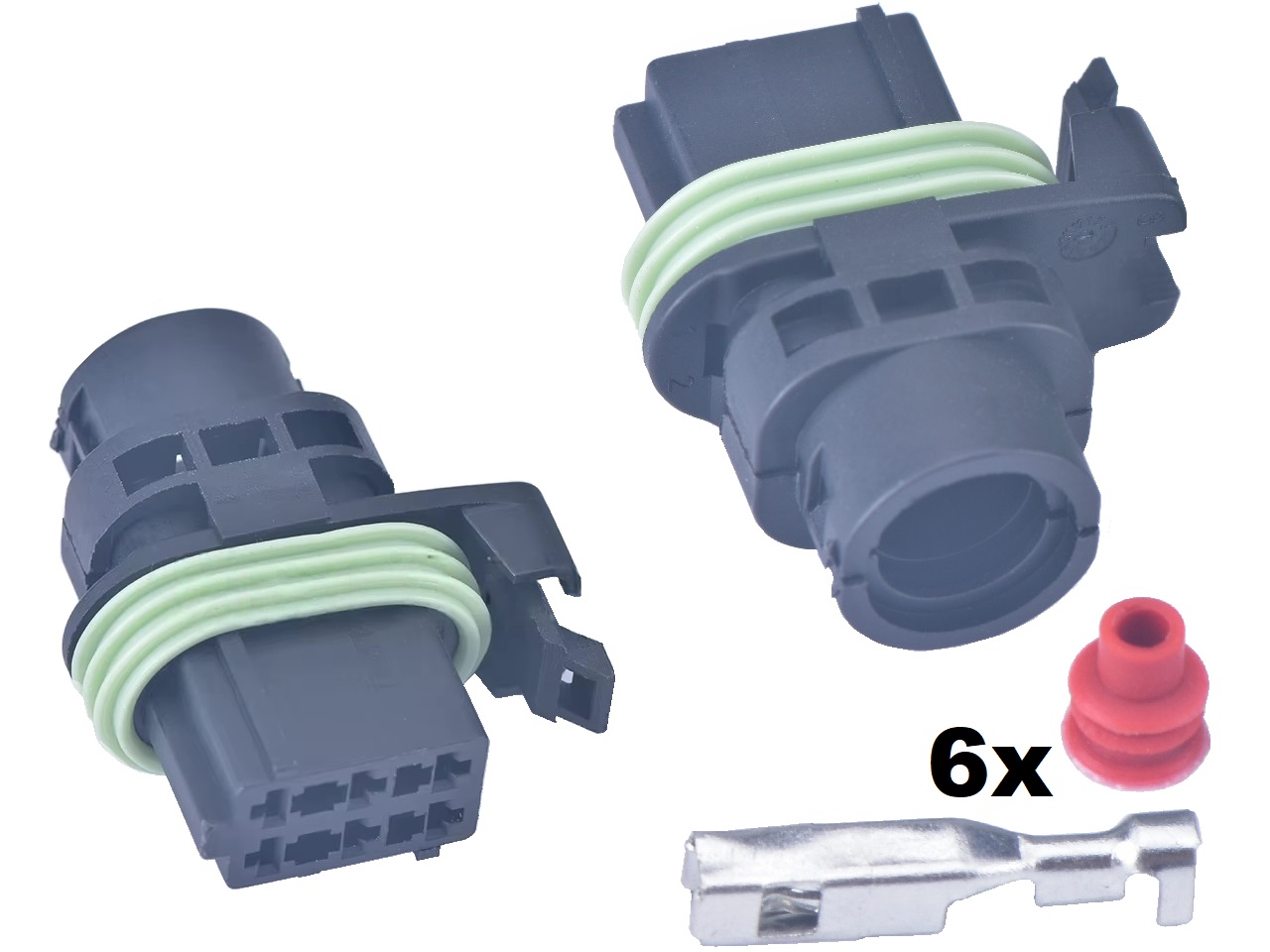 6 pole way fuel pump connector with wire seals and terminals - 画像をクリックして閉じる