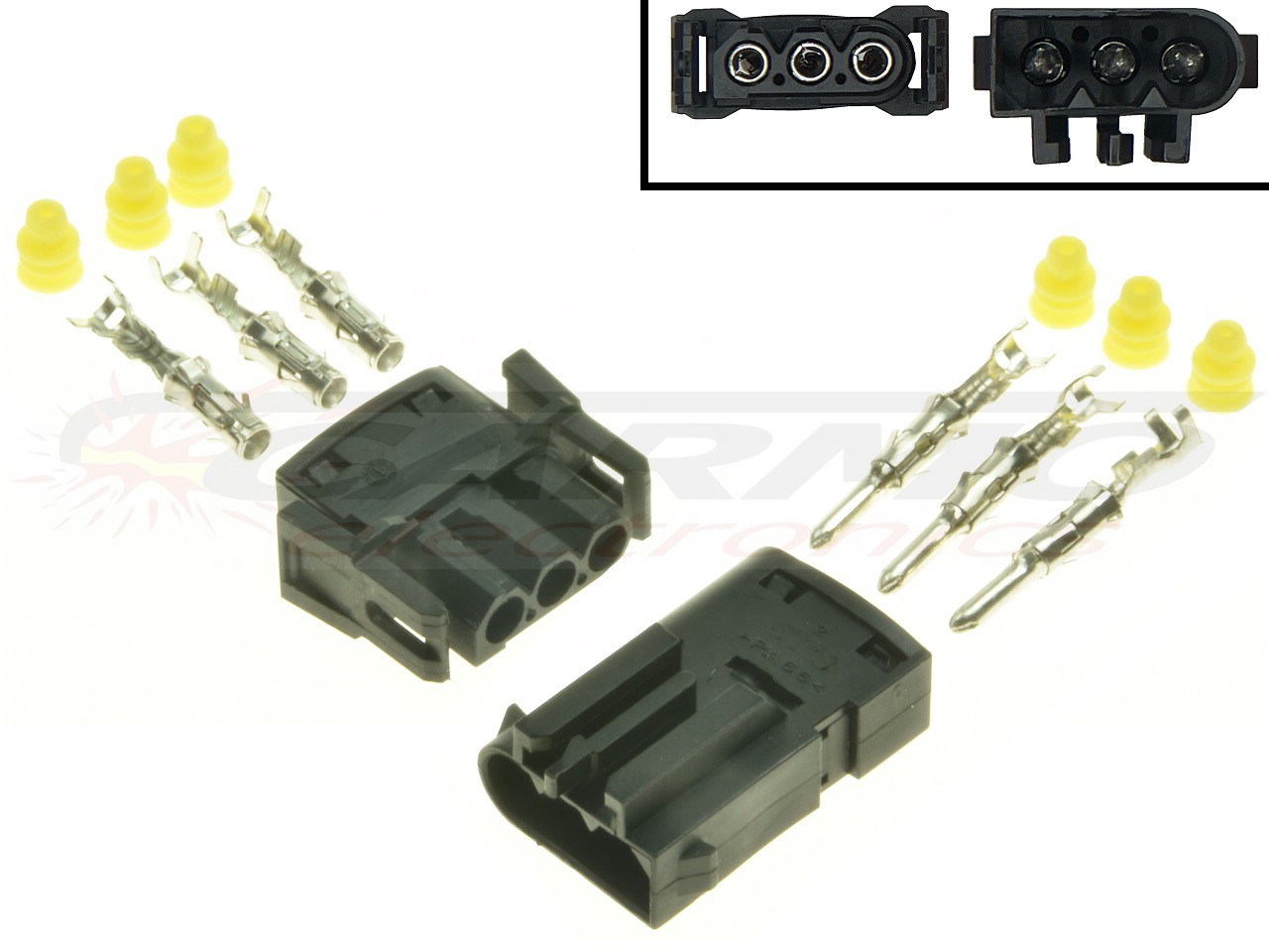 BMW C400 F650 F700 F800 spanningsregelaar stekker set (AMP 1-828817-1, BMW 1378114, PA66) - 画像をクリックして閉じる