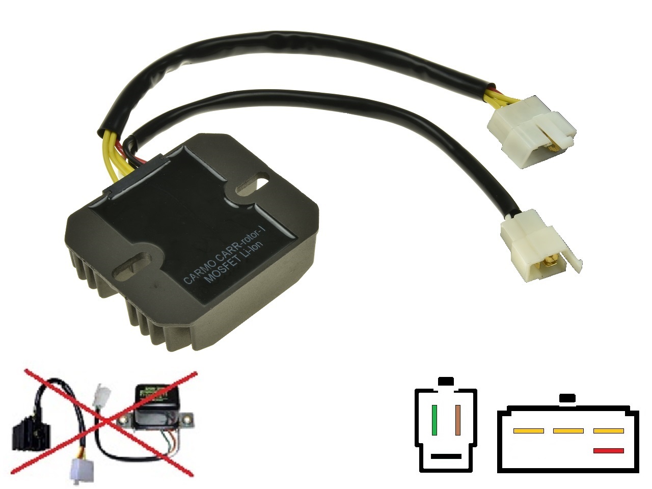 CARR771 Suzuki GT380 GT550 GT750 RE500 TS400 MOSFET 電圧レギュレータ/整流器 - 画像をクリックして閉じる