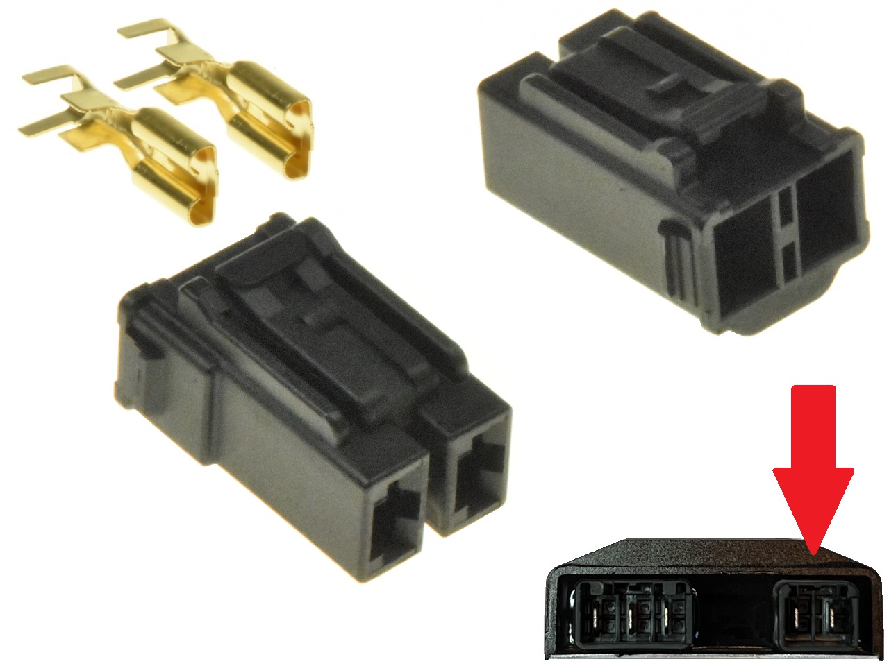 CARR2102 Honda stator connector for voltage regulator rectifier 2 pole FH014AA / SH750AA - 画像をクリックして閉じる