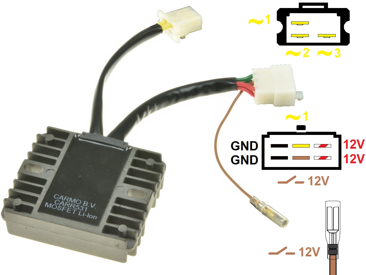 CARR531-Z1300-A4-A5 Kawasaki Z1300 KZ1300 A4 MOSFET Spanningsregelaar gelijkrichter (SH541-12) - 画像をクリックして閉じる