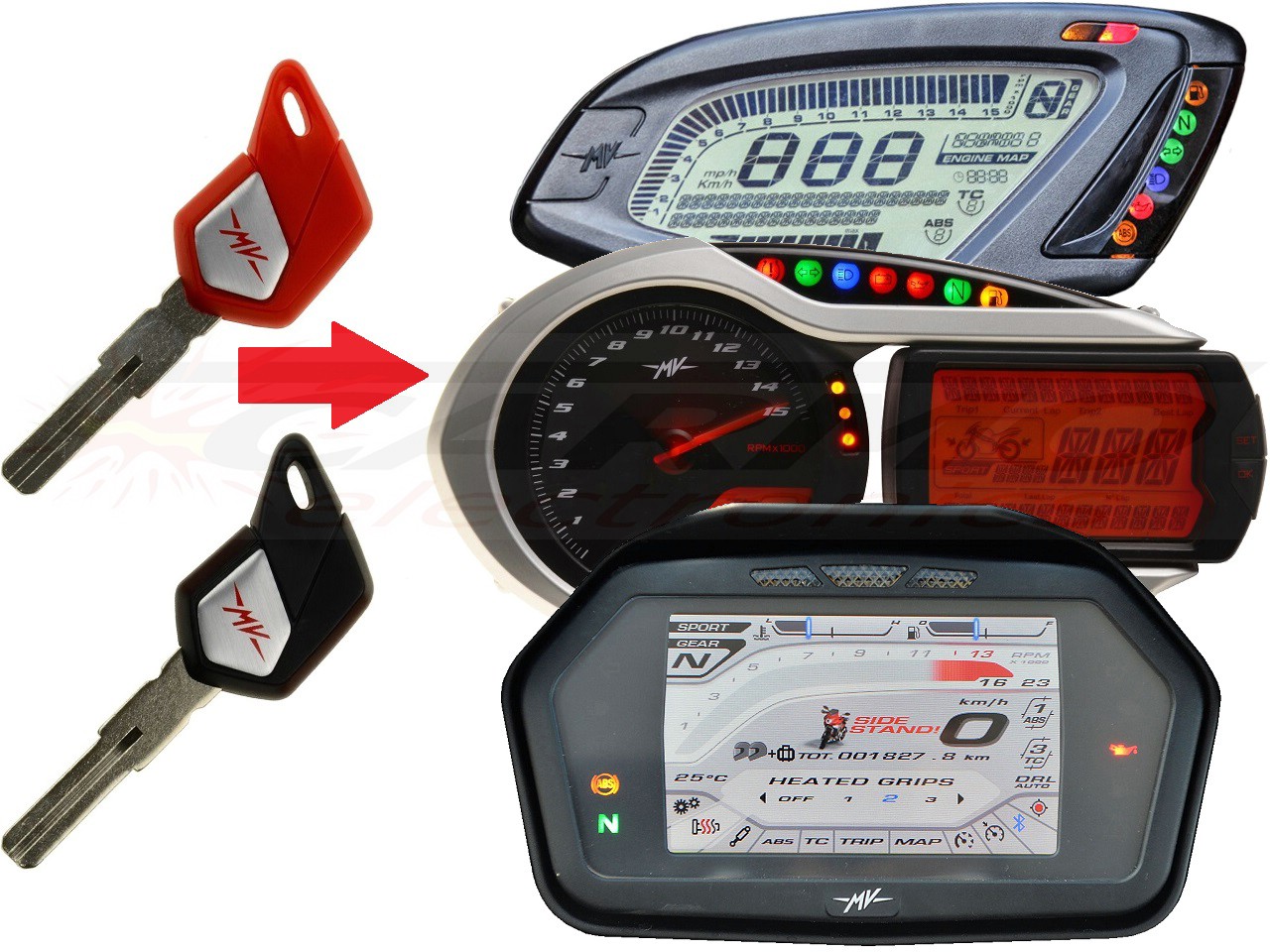 MV Agusta programmeren 2x transponder chip key → unit - 画像をクリックして閉じる