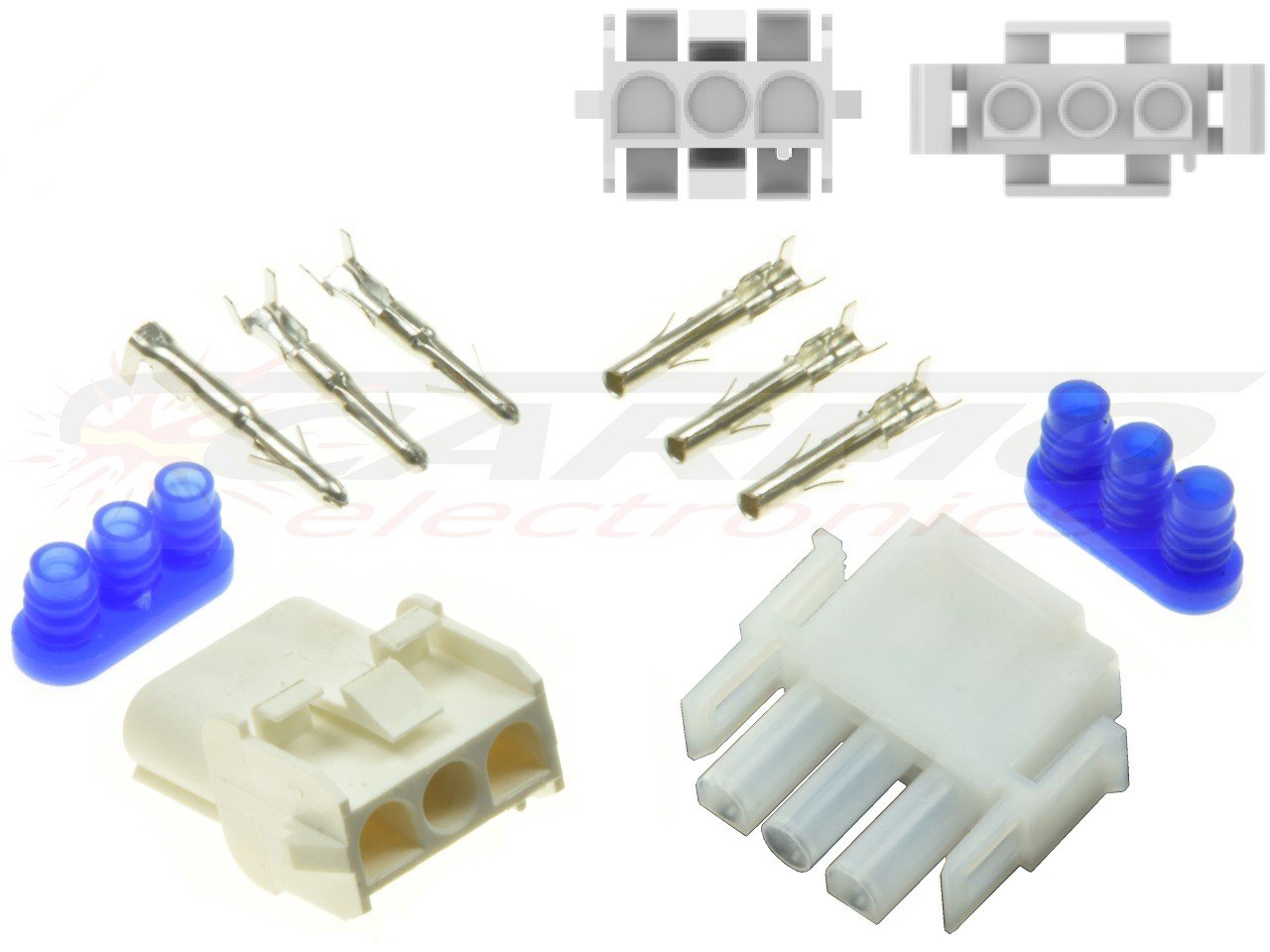 3 pole Moto Guzzi Motoplat CDI ignition Motorbike connector set - 画像をクリックして閉じる