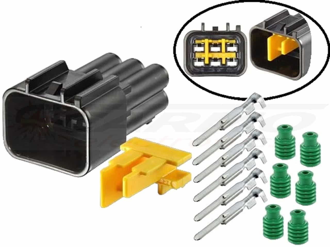 RFW-6P090-M - Male motorbike connector 6 pole - 画像をクリックして閉じる